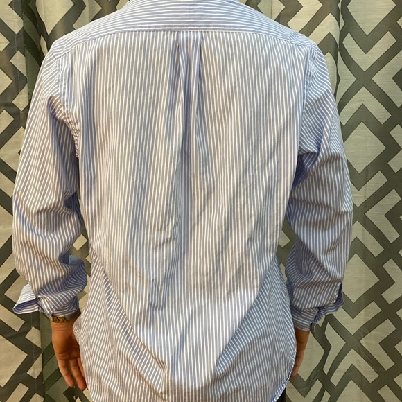 Ralph Lauren men’s blue striped Oxford shirt - Picture 2 of 4